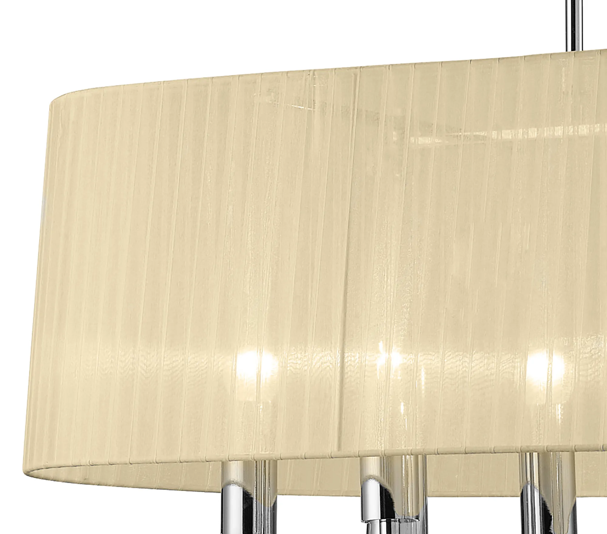 Tiffany Crystal Pendant 6+6 Light Polished Chrome M3853/CS  Mantra Tiffany Polished Chrome-Cream